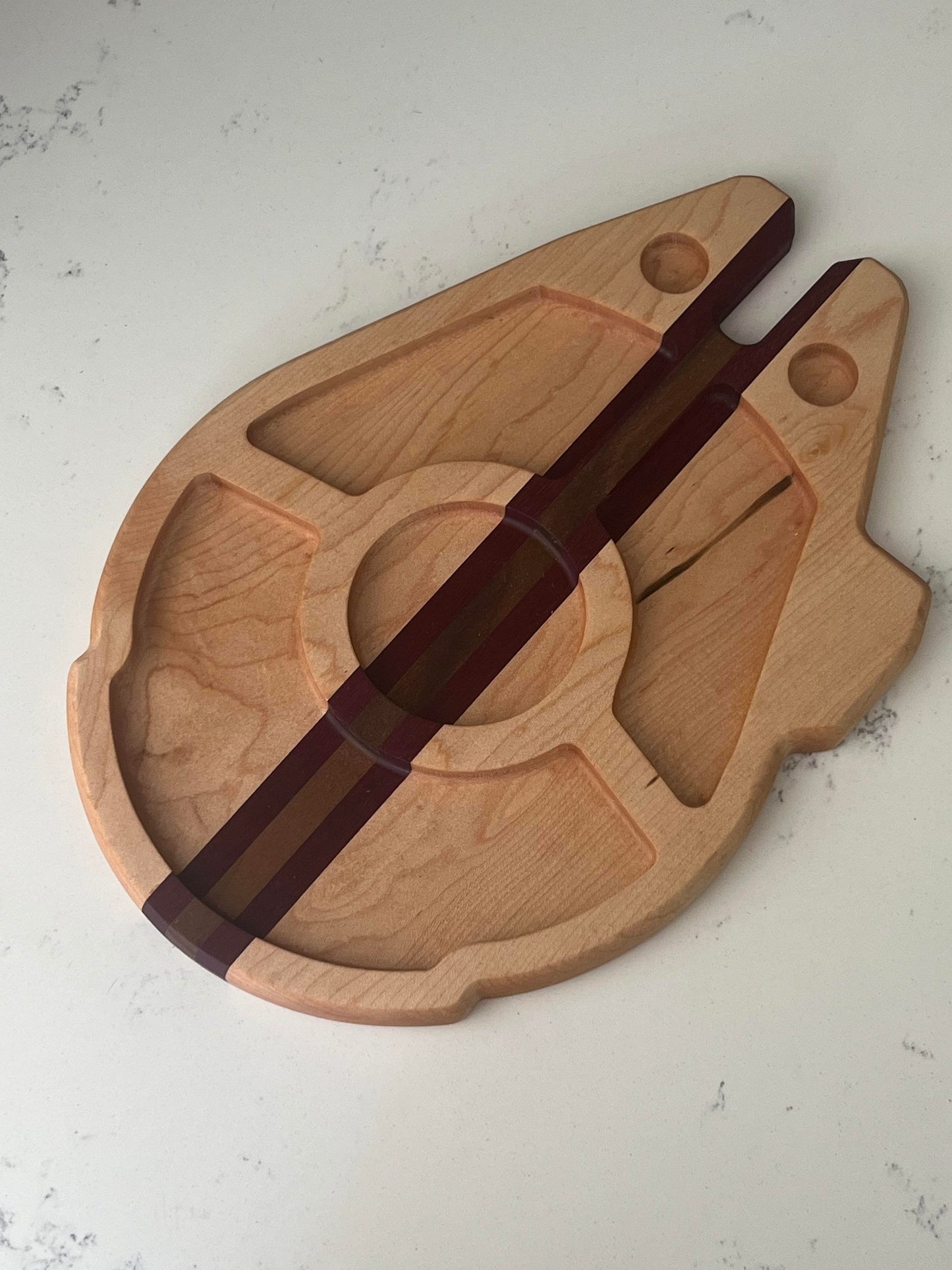 Handmade Wood Millennium Falcon Charcuterie Board, Star Wars Gift, Wood Movie Tray