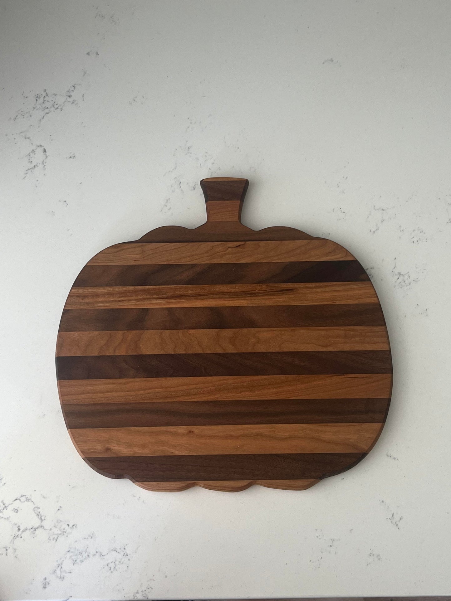 Handmade Pumpkin Cutting Board-Cherry and Walnut, Perfect Gift for Family, Friends, Mom, Sister