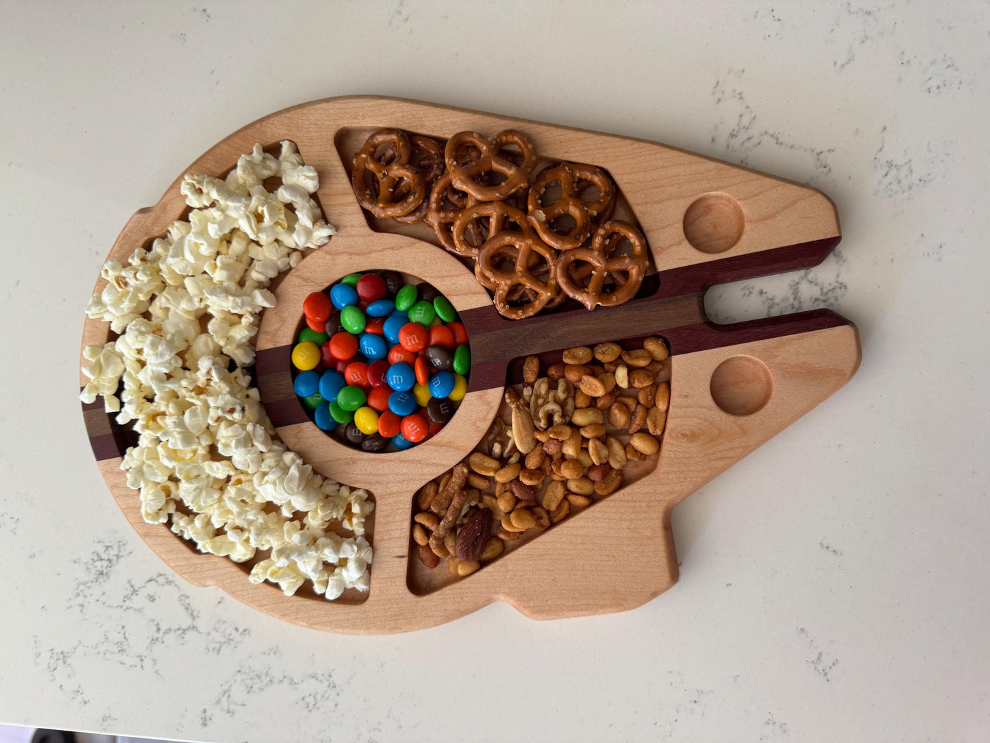 Handmade Wood Millennium Falcon Charcuterie Board, Star Wars Gift, Wood Movie Tray