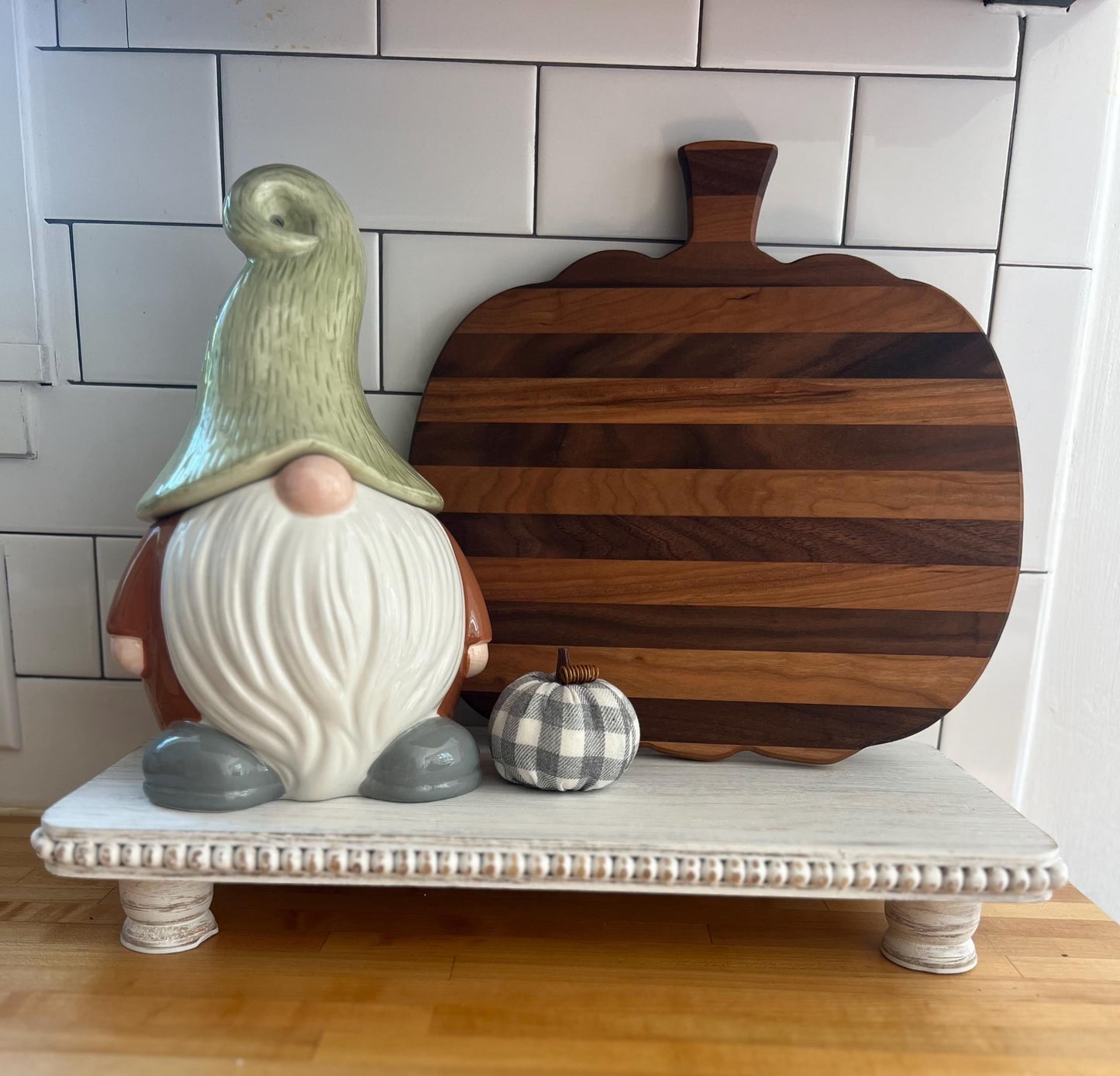 Handmade Pumpkin Cutting Board-Cherry and Walnut, Perfect Gift for Family, Friends, Mom, Sister