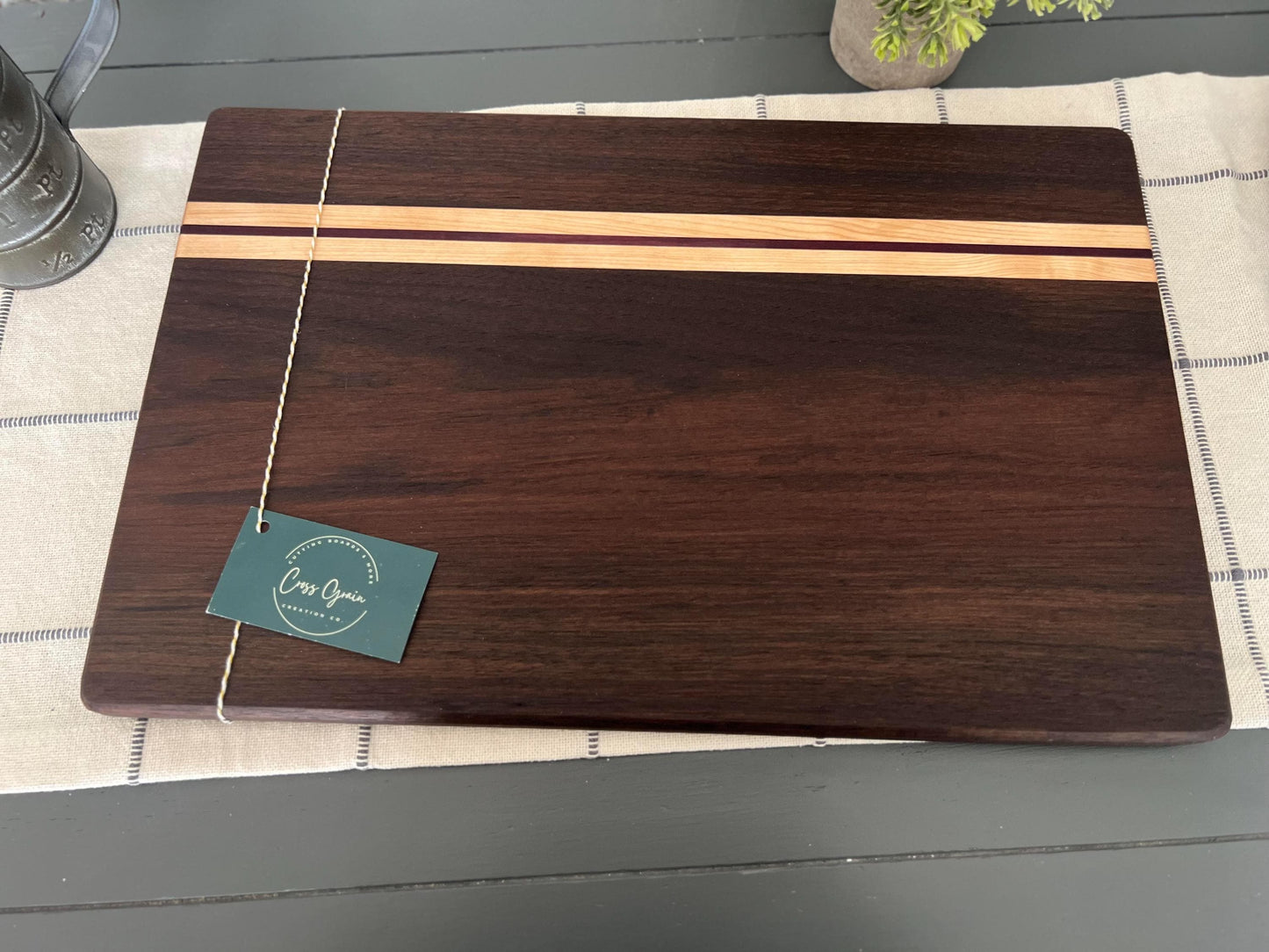 Rectangle Cutting Board- Walnut, Maple, Purple heart